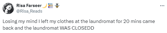 Forgot Clothes at Laundromat Tweet